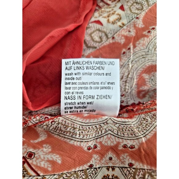 X-Mail Red Paisley Sleeveless Blouse Women's Small Layered Tunic Tank Top - Picture 5 of 7